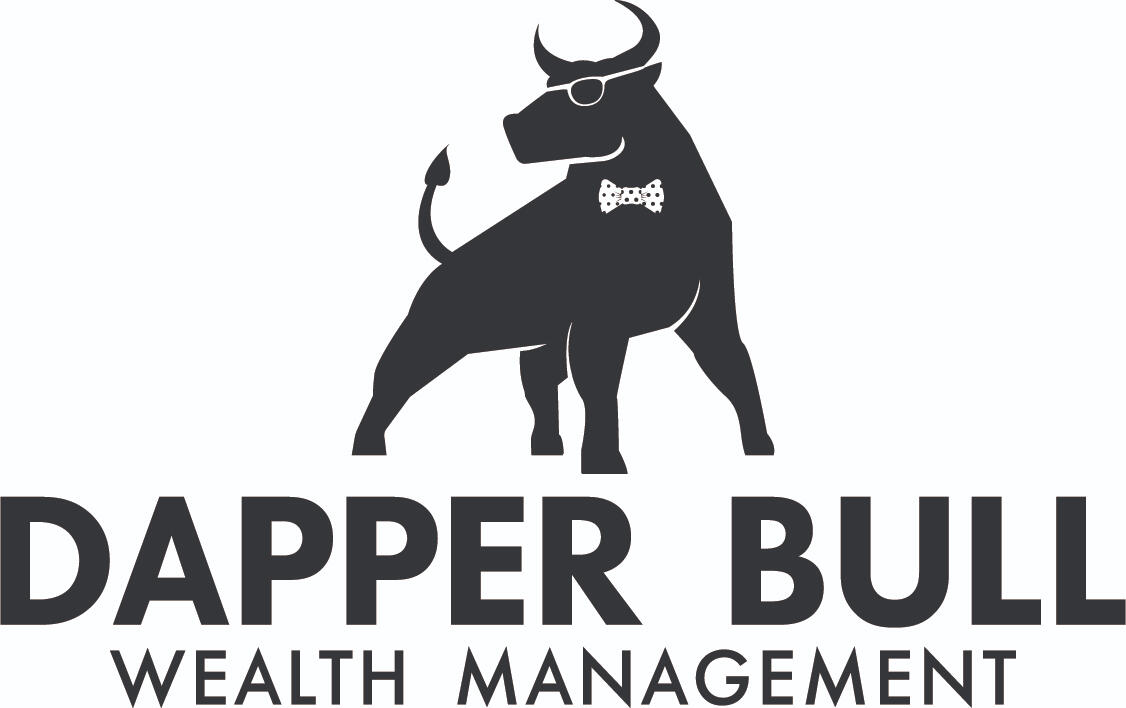 Dapper Bull Wealth Management logo featuring a bull silhouette wearing glasses and a bow tie.