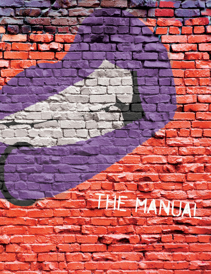 Smack Brand Guide cover featuring a mural-style graphic on a brick wall with the title The Manual.